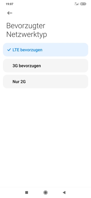 Wählen Sie die gewünschte Option