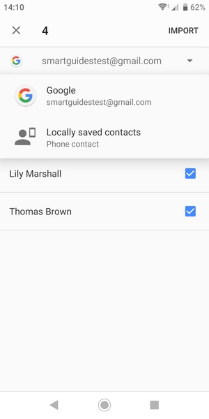 Select your Google account