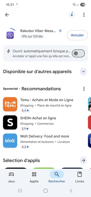 Veuillez attendre la fin de la procédure d'installation