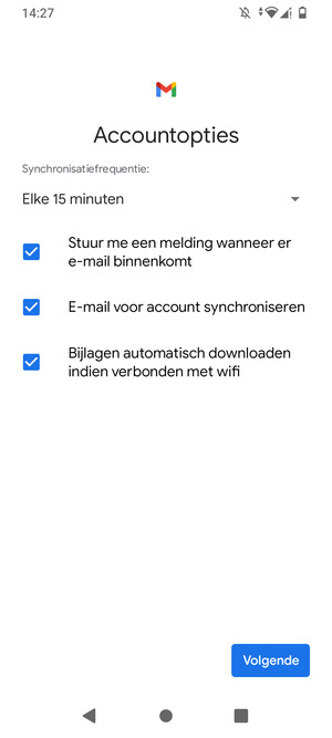 Selecteer Volgende