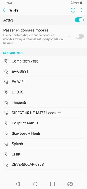 Sélectionnez le réseau sans fil auquel vous souhaitez vous connecter