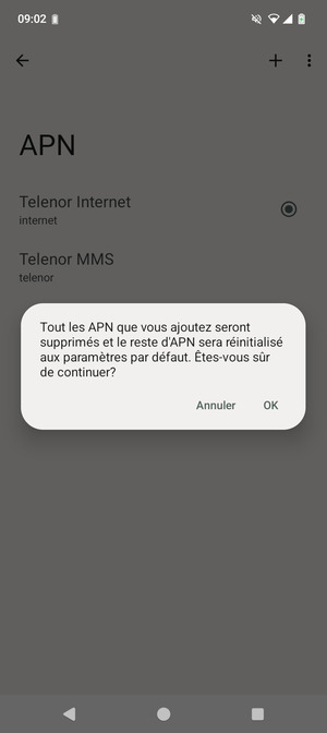 Sélectionnez OK
