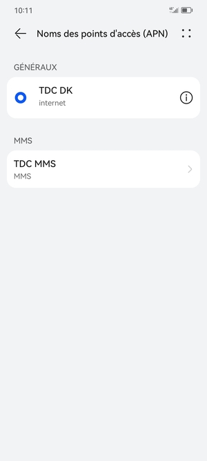 Sélectionnez le bouton du Menu