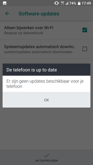 Als uw telefoon up-to-date is, selecteert u OK