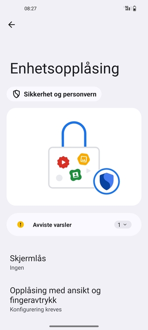 Velg Skjermlås