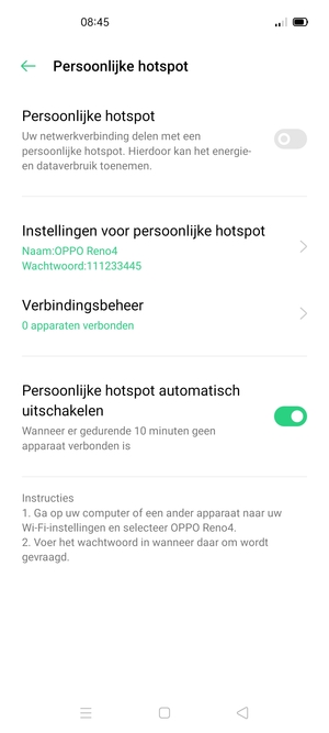 Selecteer Instellingen voor persoonlijke hotspot