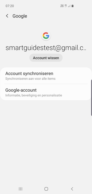 Selecteer Account synchroniseren