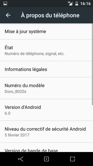 Sélectionnez Mise à jour système