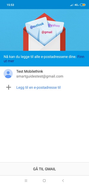 Velg GÅ TIL GMAIL