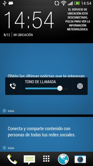 Continúe presionando para ajustar el volumen hasta el nivel requerido