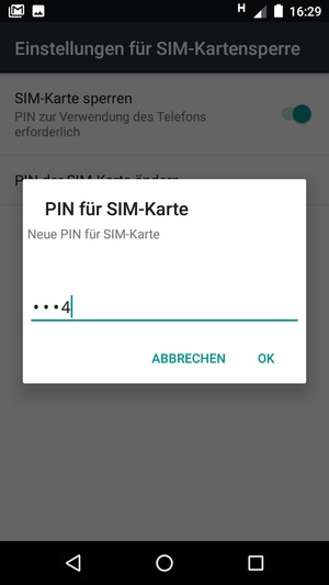 Geben Sie Ihre Neue PIN für SIM-Karte ein und wählen Sie OK