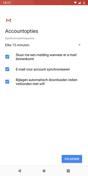 Selecteer VOLGENDE