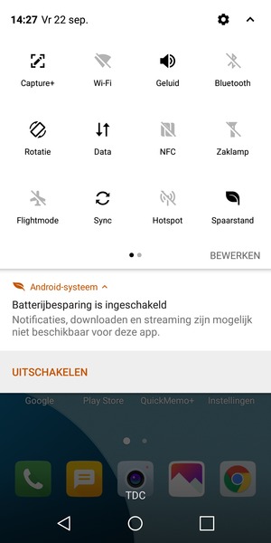 Schakel Spaarstand in