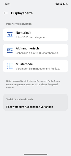 Wählen Sie Mustercode