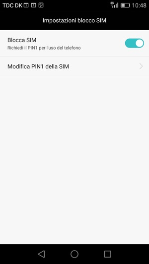 Seleziona Modifica PIN1 della SIM o Modifica PIN2 della SIM