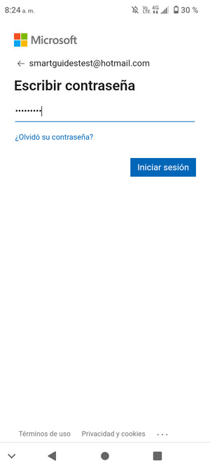 Introduzca su contraseña y seleccione Iniciar sesión