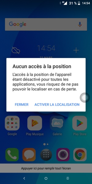 Sélectionnez FERMER