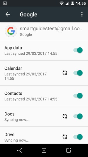Your information will be synchronised