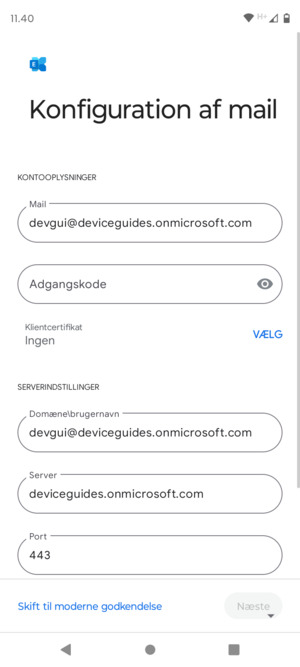 Indtast din adgangskode