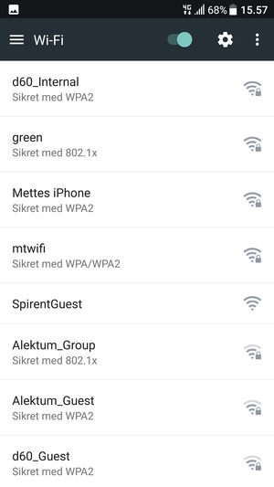 Velg det trådløse nettverket du vil koble til