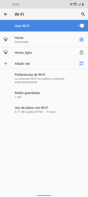 Ahora está conectado a la red Wi-Fi