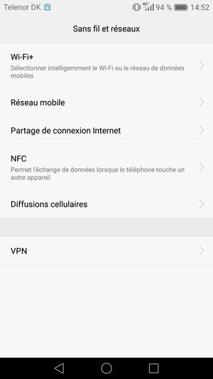 Sélectionnez Réseau mobile