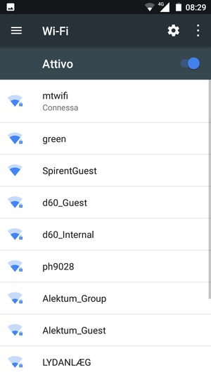 Ora sei connesso alla rete Wi-Fi