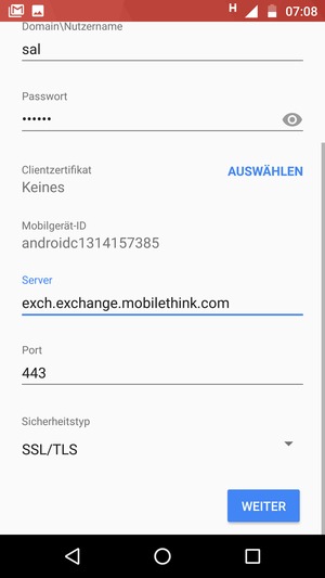 Scrollen Sie nach unten und wählen Sie WEITER