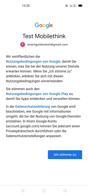 Wählen Sie Ich stimme zu