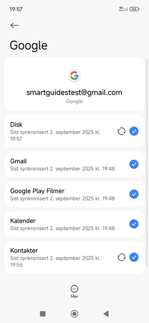 Forsikre deg om at Kontakter er valgt