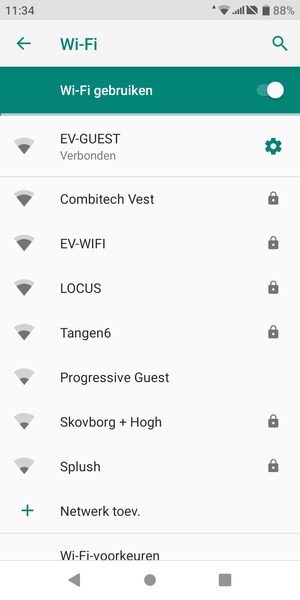 U bent nu verbonden met het WiFi-netwerk