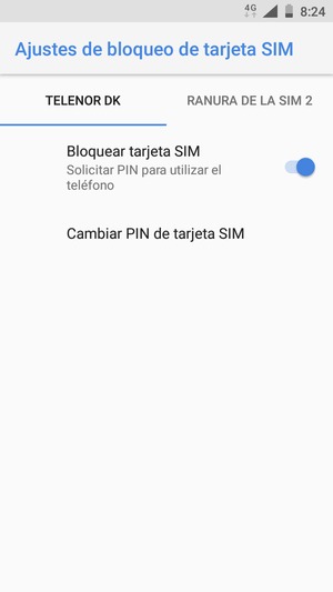 Seleccione Public y Cambiar PIN de tarjeta SIM