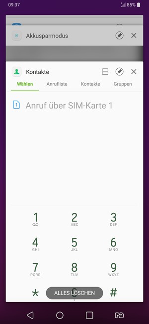 Wählen Sie ALLES LÖSCHEN, um alle laufende Apps zu schließen