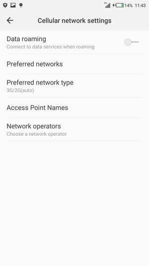 Select Preferred network type
