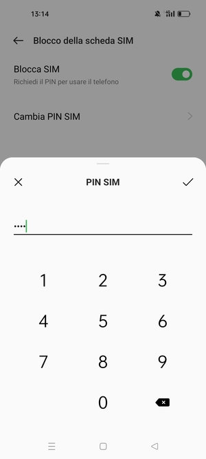 Conferma il nuovo PIN della scheda SIM e seleziona OK