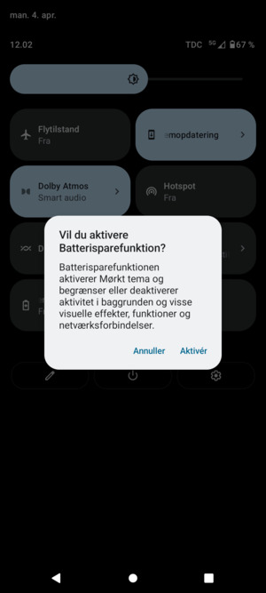 Vælg Aktivér