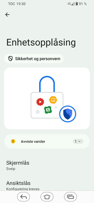 Velg Skjermlås