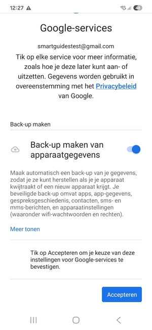 Selecteer Accepteren