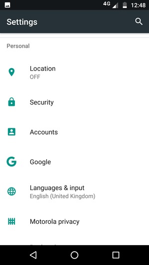 Scroll to and select Accounts