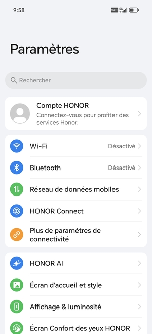 Sélectionnez Réseau de données mobiles