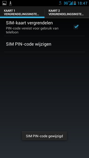 Uw sim-pin is gewijzigd