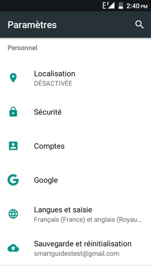 Faites défiler et sélectionnez Sécurité