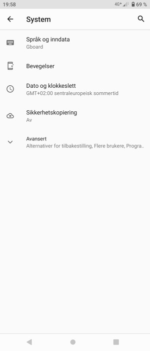 Velg Sikkerhetskopiering