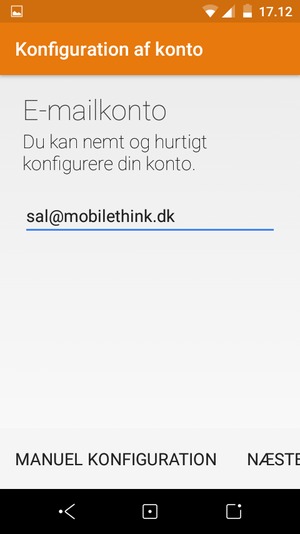 Indtast din e-mailadresse og vælg NÆSTE