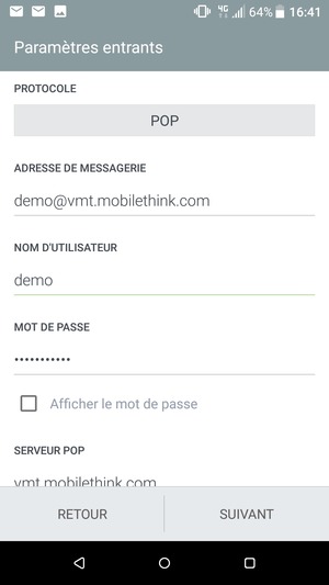 Saisissez NOM D'UTILISATEUR