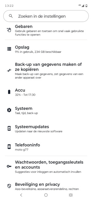 Scroll naar en selecteer Systeem
