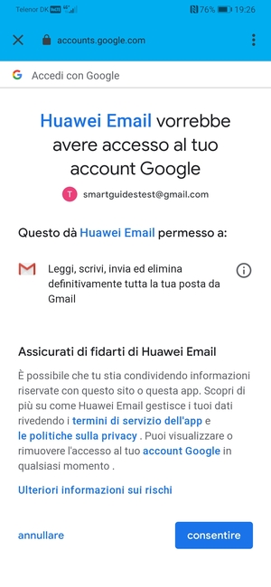 Seleziona consentire