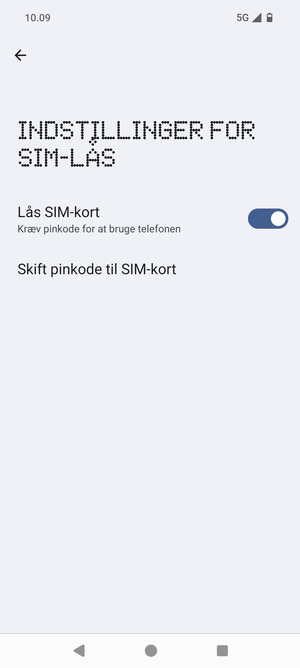 Vælg Skift pinkode til SIM-kort