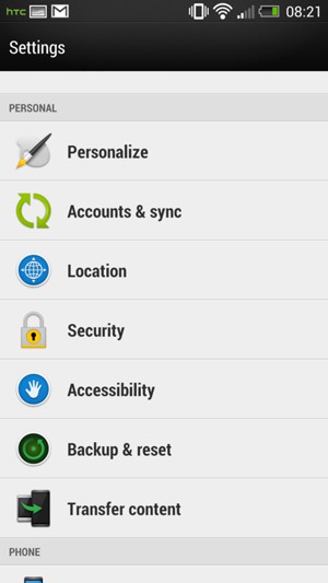 Select Accounts & sync
