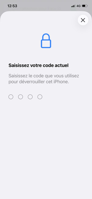 Saisissez votre ancien mot de passe